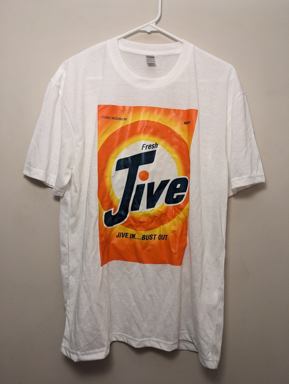 Jive Tide Logo Print White Orange Men's Cotton T-Shirt